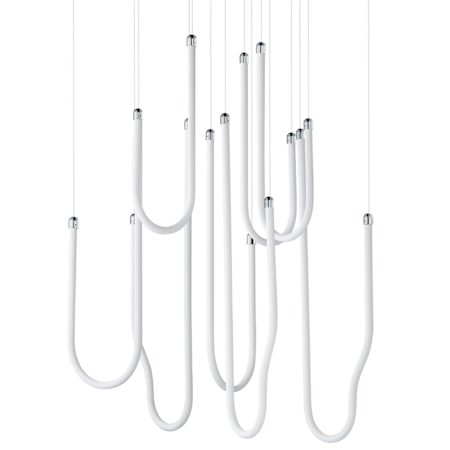 ET2 Soleil 36" Wide Multi Light Pendant Polished Chrome