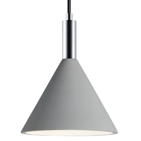ET2 Funnel 8" Wide Mini Pendant Gray / Polished Chrome