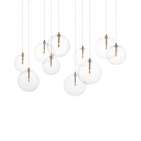 ET2 Global 10 Light 42" Wide LED Linear Pendant Natural Aged Brass