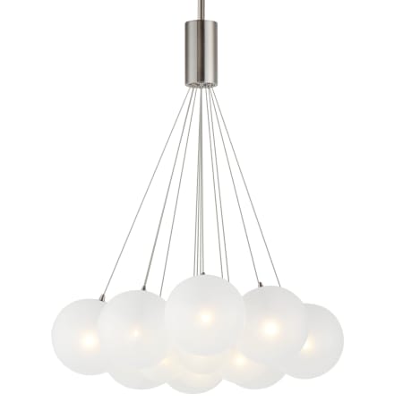 ET2 Burst 12 Light 27" Wide LED Pendant with Frosted Shades Satin Nickel