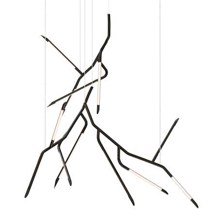 ET2 Scion 54" Wide LED Abstract Multi Light Pendant Black