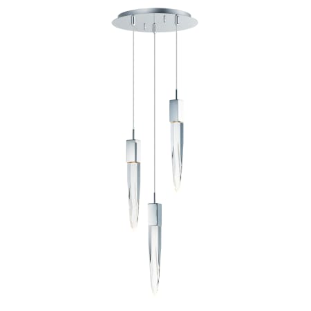 ET2 Quartz 3 Light 13" Wide LED Multi Light Pendant Polished Chrome