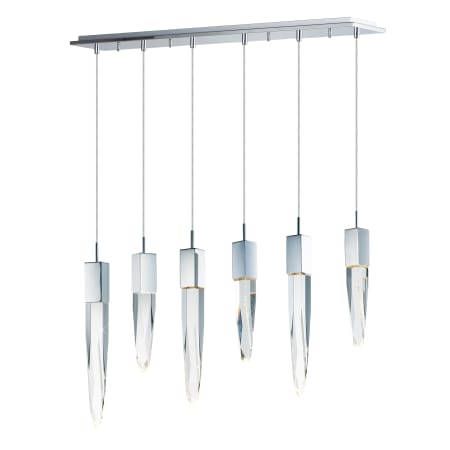 ET2 Quartz 6 Light 39" Wide LED Linear Pendant Polished Chrome