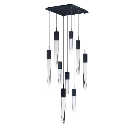 ET2 Quartz 9 Light 16" Wide LED Multi Light Pendant Black