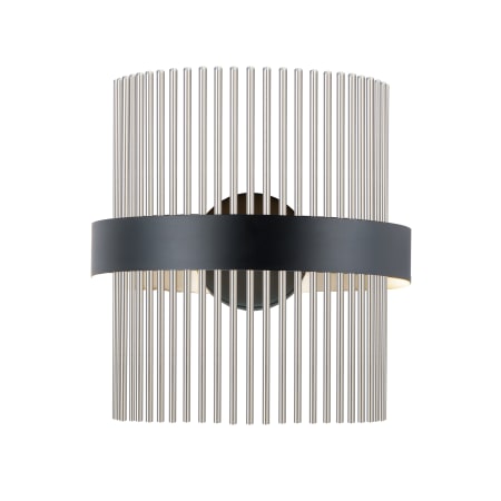 ET2 Chimes 15" Tall LED Bathroom Sconce Black / Satin Nickel
