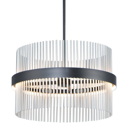 ET2 Chimes 24" Wide LED Drum Chandelier Black / Satin Nickel