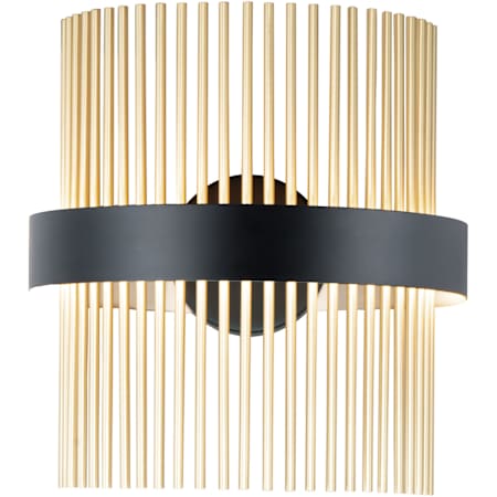 ET2 Chimes 15" Tall Wall Sconce Black / Satin Brass