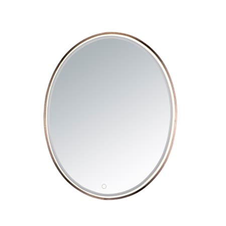 ET2 Mirror 23-3/4" W x 29-1/2" H Contemporary Oval Metal Framed Bathroom Wall Mirror with LED Lighting Anodized Bronze