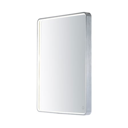 ET2 Mirror 23-3/4" W x 31-1/2" H Contemporary Rectangular Metal Framed Bathroom Wall Mirror with LED Lighting Brushed Aluminum