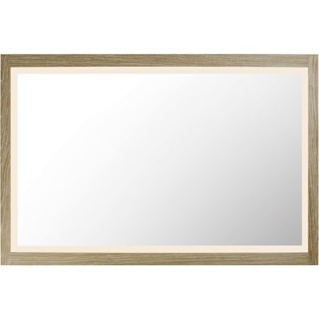 ET2 Sawyer 48"W x 32"H Rectangular Flat Framed Accent Mirror Oak