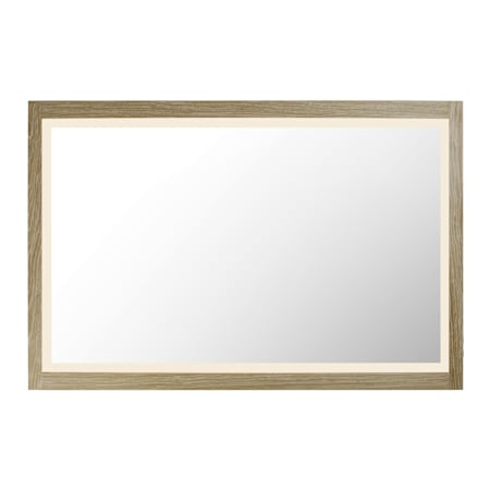 ET2 Sawyer 48"W x 32"H Rectangular Flat Framed Accent Mirror Oak