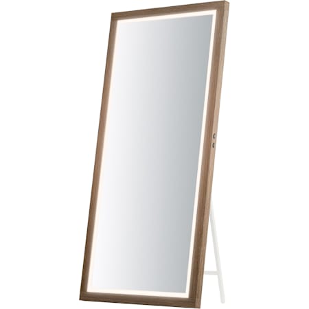 ET2 Sawyer 32"W x 68"H Rectangular Flat Framed Accent Mirror Oak