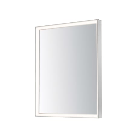 ET2 Bevel 24" W x 30" H Transitional Rectangular Framed Bathroom Wall Mirror with LED Lighting Satin Nickel