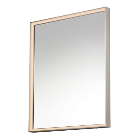 ET2 Bevel 30" W x 36" H Transitional Rectangular Framed Bathroom Wall Mirror with LED Lighting Satin Nickel