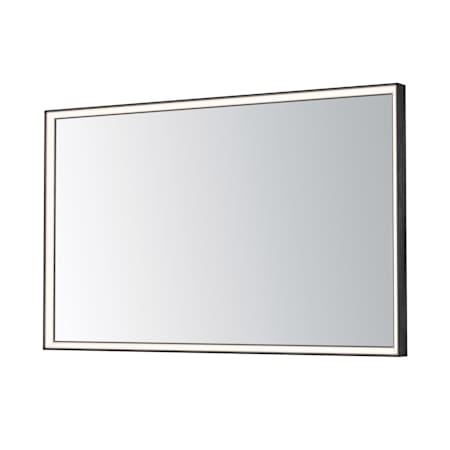 ET2 Bevel 48" W x 30" H Transitional Rectangular Framed Bathroom Wall Mirror with LED Lighting Brushed Black