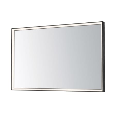 ET2 Bevel 48" W x 30" H Transitional Rectangular Framed Bathroom Wall Mirror with LED Lighting Brushed Black