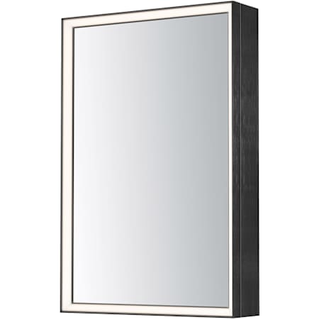 ET2 Bevel 24" x 36" Lighted Framed Single Door Medicine Cabinet Brushed Black