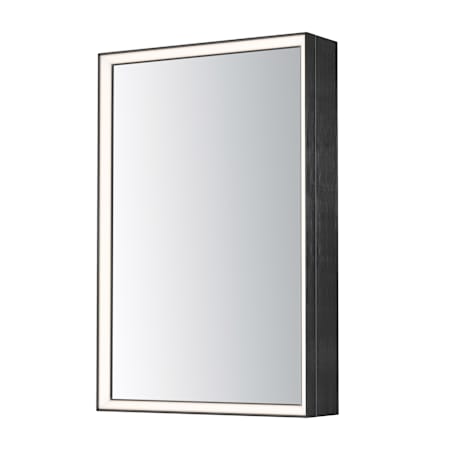 ET2 Bevel 24" x 36" Lighted Framed Single Door Medicine Cabinet Brushed Black