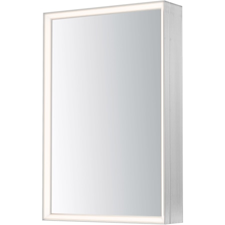 ET2 Bevel 24" x 36" Lighted Framed Single Door Medicine Cabinet Satin Nickel