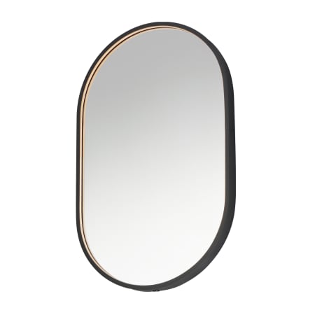 ET2 Elisse 20" W x 32" H Transitional Oval Framed Bathroom Wall Mirror with LED Lighting Black