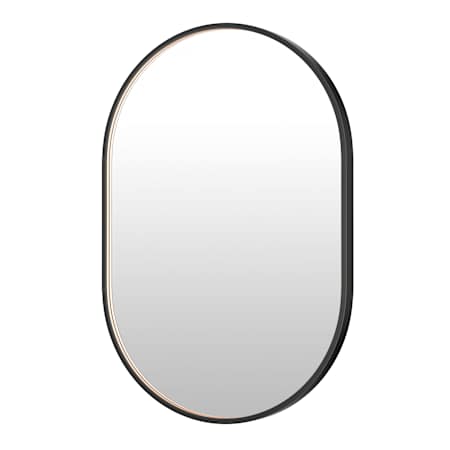 ET2 Elisse 24"W x 36"H Oval Flat Aluminum Framed Wall Mounted Bathroom Mirror with LED Lighting Black