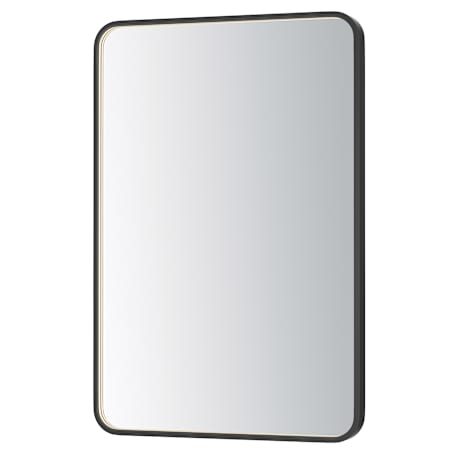 ET2 Elisse 24"W x 36"H Rectangular Flat Aluminum Framed Wall Mounted Bathroom Mirror with LED Lighting Black