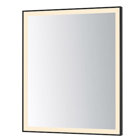 ET2 Framed 30"W x 36"H Rectangular Flat Steel Framed Wall Mounted Bathroom Mirror with LED Lighting Black