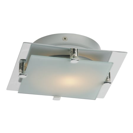 ET2 Piccolo LED Single-Bulb Flush Mount Indoor Ceiling Fixture - Glass Shade Included Satin Nickel