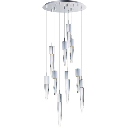 ET2 Quartz 10 Light 20" Wide LED Multi Light Pendant Polished Chrome