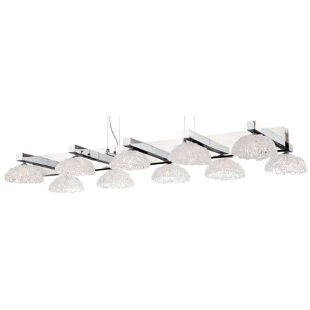 Eurofase Lighting Caramico 10 Light 53" Wide Linear Chandelier Chrome