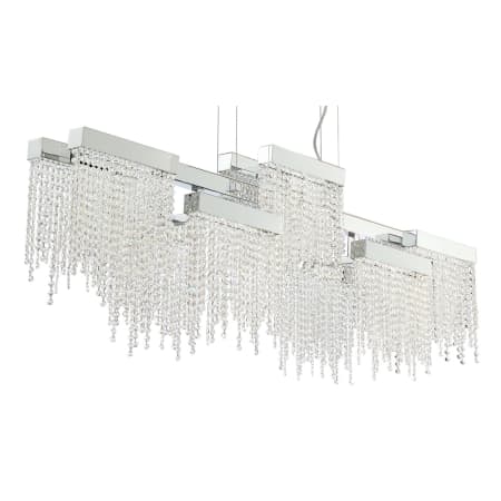Eurofase Lighting Rossi 10 Light 51" Wide LED Crystal Linear Chandelier Chrome