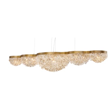 Eurofase Lighting Mondo 15 Light 59" Wide Crystal Linear Chandelier Gold