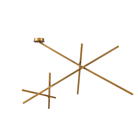 Eurofase Lighting Crossroads 9 Light 36" Wide LED Semi-Flush Ceiling Fixture Antique Brass
