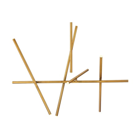 Eurofase Lighting Crossroads 10 Light 47" Wide LED Abstract Chandelier Antique Brass