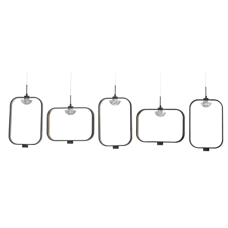 Eurofase Lighting Dagmar 5 Light 53" Wide LED Linear Pendant Black