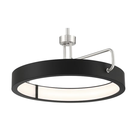 Eurofase Lighting Pemberton 18" Wide LED Ring Chandelier / Semi-Flush Ceiling Fixture Satin Nickel