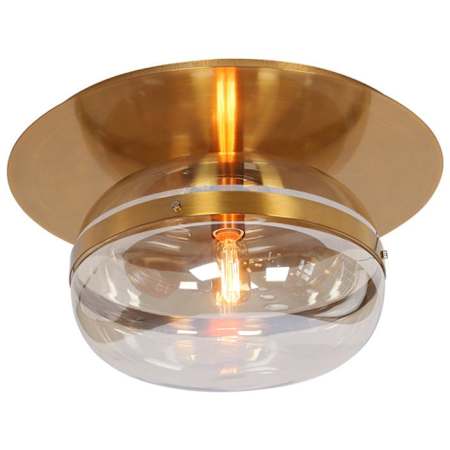 Eurofase Lighting Nottingham 14" Wide Semi-Flush Globe Ceiling Fixture Brass