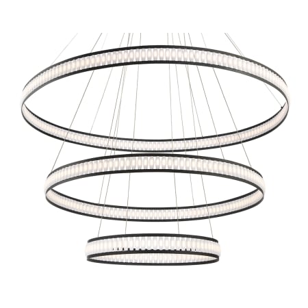 Eurofase Lighting Forster 3 Light 60" Wide LED Ring Chandelier - 3 Tiers Black