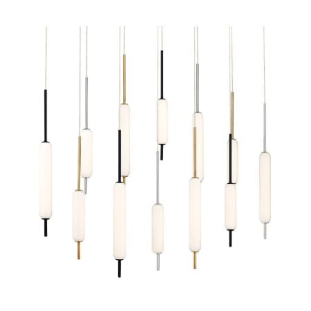 Eurofase Lighting Cumberland 12 Light 40" Wide LED Linear Pendant Antique Brass / Black