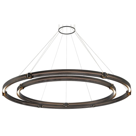 Eurofase Lighting Admiral 4 Light 62" Wide LED Ring Chandelier - 2 Rings Matte Black / Gold