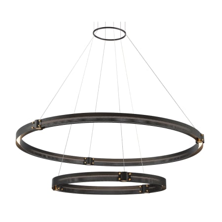 Eurofase Lighting Admiral 4 Light 48" Wide LED Ring Chandelier - 2 Tiers Matte Black / Gold
