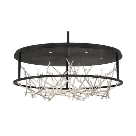 Eurofase Lighting Aerie 31" Wide LED Abstract Drum Chandelier Black / Silver
