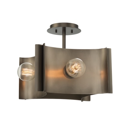 Eurofase Lighting Metallo 4 Light 17" Wide Semi-Flush Square Ceiling Fixture Vintage Nickel