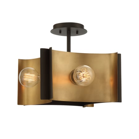 Eurofase Lighting Metallo 4 Light 17" Wide Semi-Flush Square Ceiling Fixture Bronze