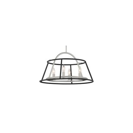 Eurofase Lighting Campana 4 Light 22" Wide Taper Candle Chandelier Satin Nickel / Black