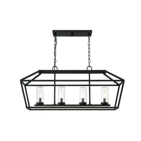 Eurofase Lighting Bastille 4 Light 10" Wide Outdoor Taper Candle Linear Chandelier Satin Black