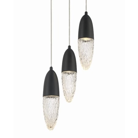 Eurofase Lighting Écrou 3 Light 12" Wide Suspension Multi Light Pendant Black