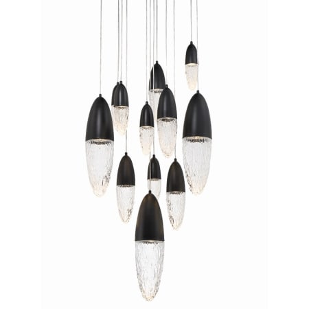 Eurofase Lighting Écrou 12 Light 30" Wide Suspension Multi Light Pendant Black