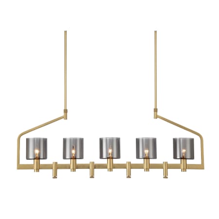Eurofase Lighting Decato 5 Light 42" Wide Linear Chandelier Brushed Gold