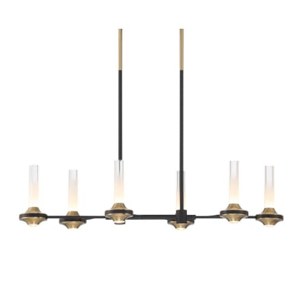 Eurofase Lighting Torcia 32" Wide Linear Chandelier Black / Brass